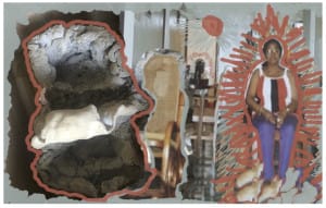 A collage of photographs with hand drawn elements overlaid.